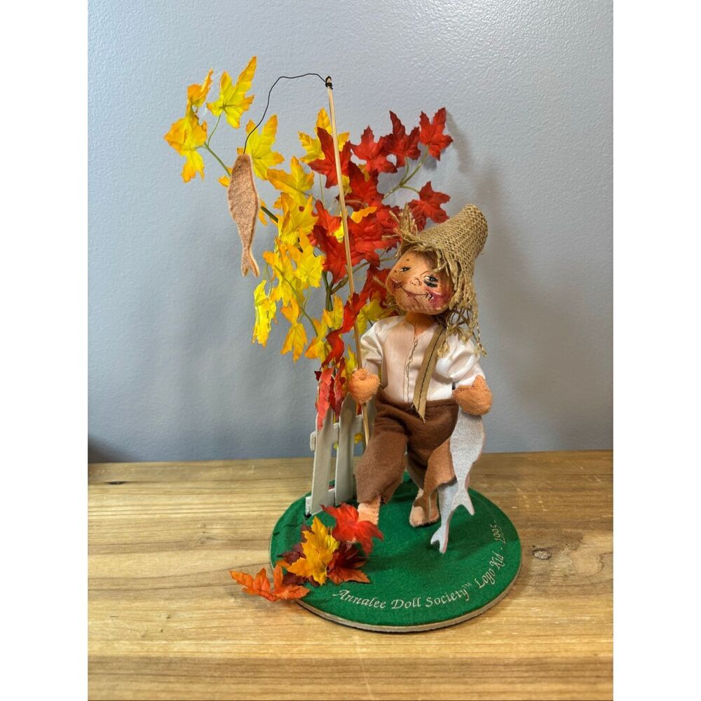 Annalee Doll Society Logo Kid Boy Goin’ Fishin’ 1985
